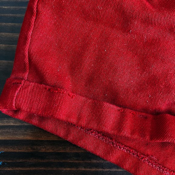 PACSUN MOM SHORT SHORTS RED SZ 23 - Picture 4 of 4